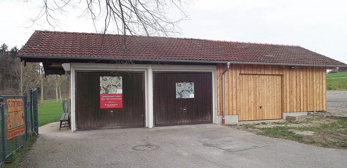 Der Anbau an die Garage am Ausweichsportplatz stand im Mittelpunkt der Investitionen und der Maßnahmen im Vereinsjahr 2014.
